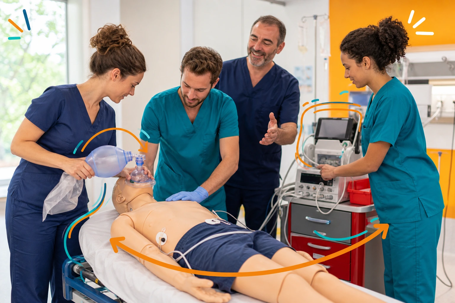 Kinésithérapeute en consultation — formation AFGSU niveau 2 — gestes et soins d'urgence, réactualisation