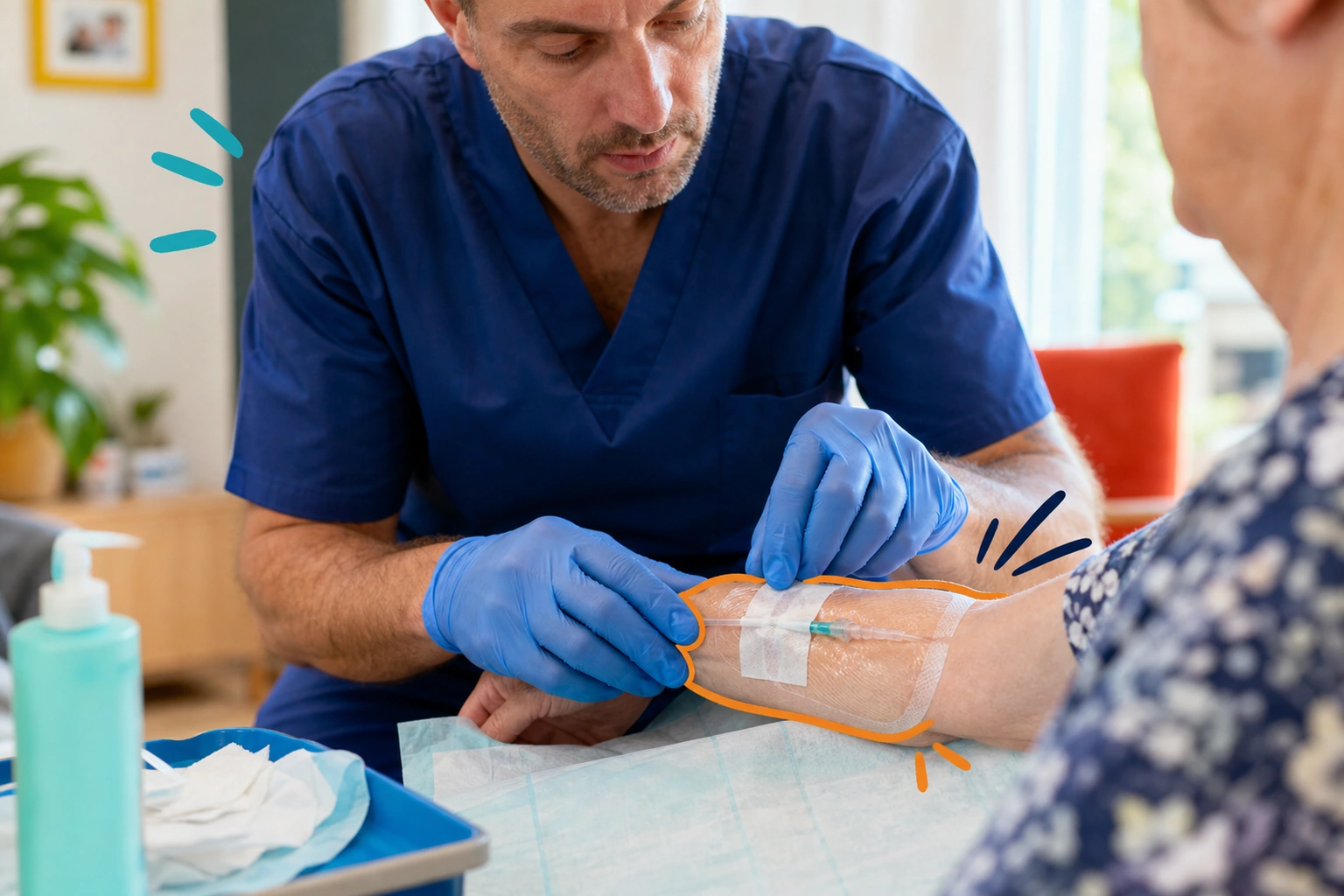 IDEL (infirmier libéral) en consultation — formation Gestion des abords vasculaires - Audit clinique
